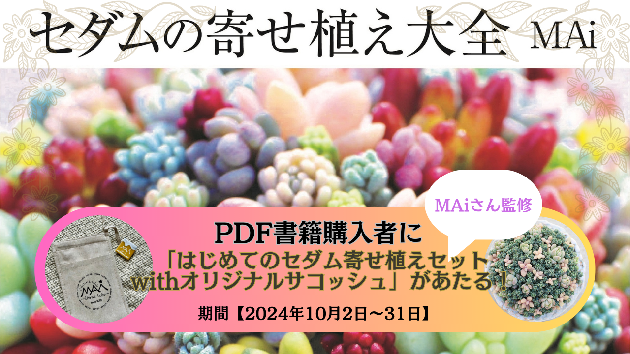 プレゼント企画】『セダムの寄せ植え大全』PDF版電子書籍購入者に抽選